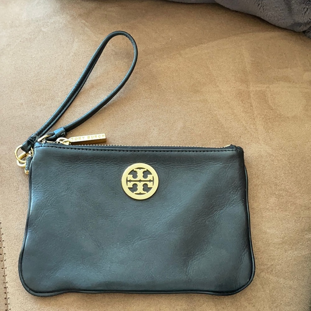 Tory Burch Black Leather wristlet